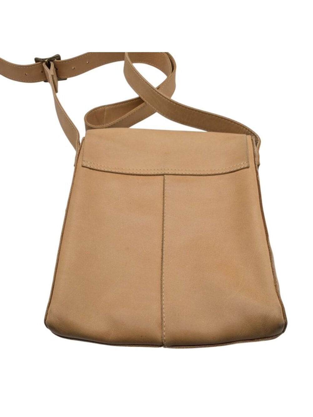 Hobo International Leather Tan Crossbody Bag With Grommet Detailing & Adjustable - Picture 10 of 12